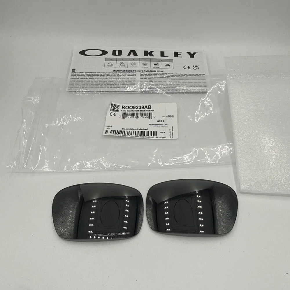 Authentic Oakley Crankshaft Black Iridium Polarized Replacement Lenses OO9239 RO